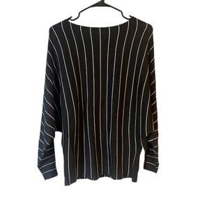 Philosophy Black & White Striped Batwing Long Sleeve Blouse Women Sz S